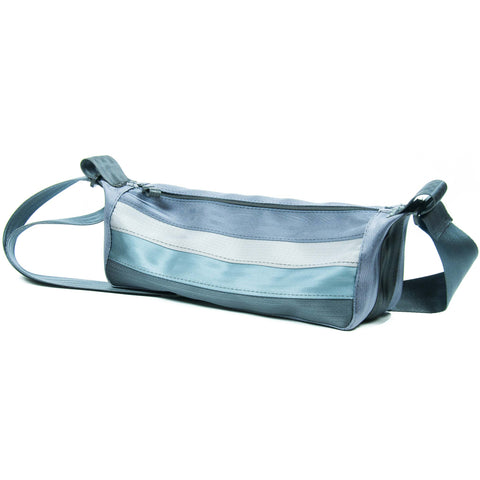 Sac à Bandoulière Grand D144 - Gris Métal et Bleu