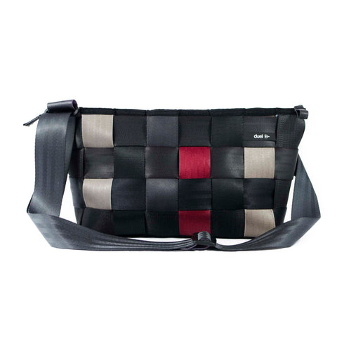 Sac Bandoulière D116 Petit Noir et Rouge Vin - Modernité Durable